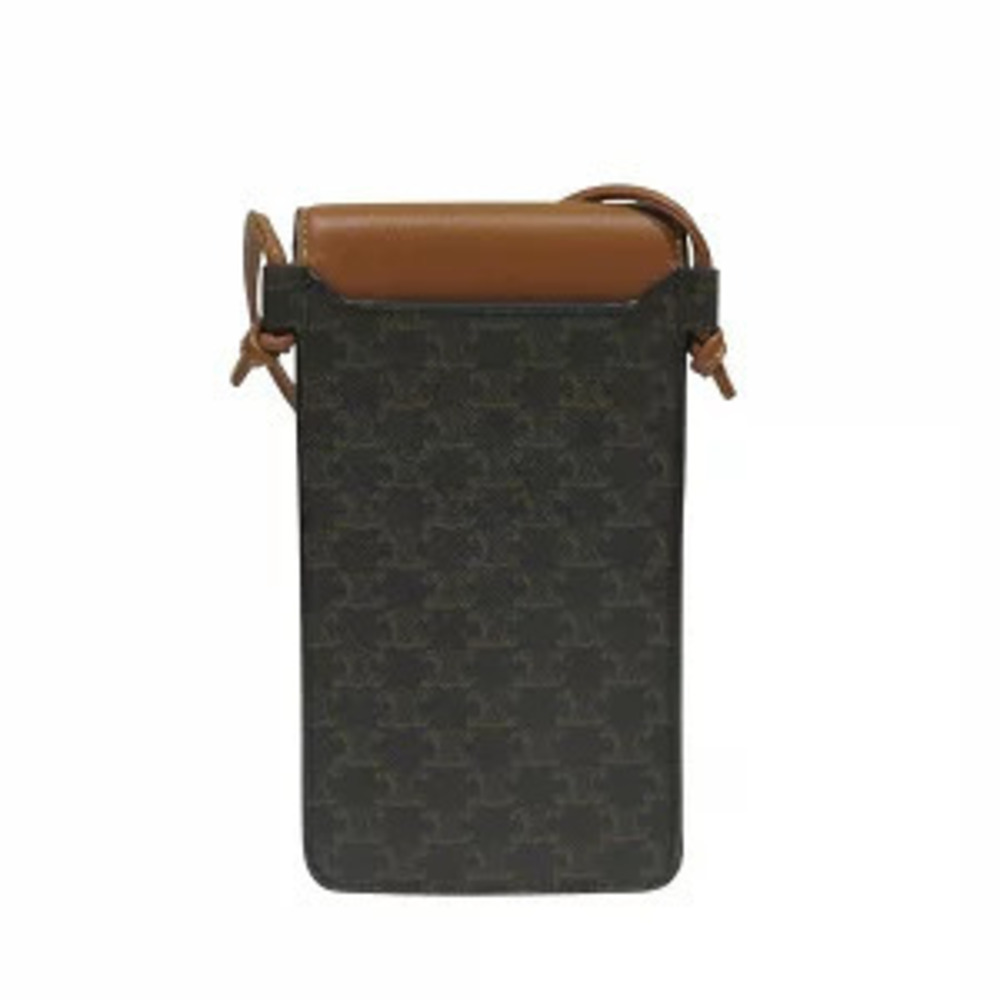 Celine Pouch Bag Smartphone Triomphe Clutch Phone Shoulder Black